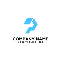 p logo home. Letter p building architecture logo flat. Real Estate logo