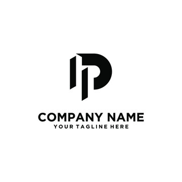 p logo home. Huruf p logo arsitektur bangunan rata. Logo real estat