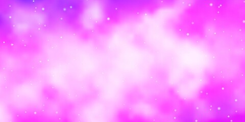 Fototapeta premium Light Purple vector background with colorful stars. Shining colorful illustration with small and big stars. Pattern for new year ad, booklets.