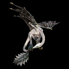 3D Rendering Fairy Tale Dragon on Black