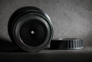 Professional fisheye lens on black background for amateurs