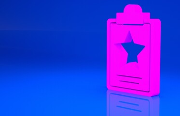 Pink USA Independence day icon isolated on blue background. 4th of July. United States of America country. Minimalism concept. 3d illustration. 3D render..