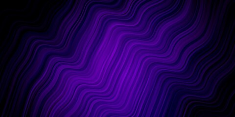 Dark Purple vector layout with wry lines. Abstract gradient illustration with wry lines. Pattern for ads, commercials.