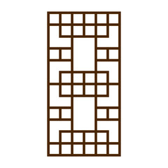 The traditional Window,door,wall,and fence on white background. Vector illustration