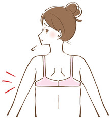 ブラジャー　脇　はみ肉　イラスト