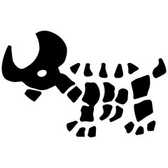  Dinosaur Animal Skeletons and Skulls Cartoon 