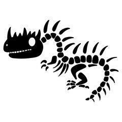  Dinosaur Animal Skeletons and Skulls Cartoon 