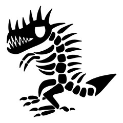  Dinosaur Animal Skeletons and Skulls Cartoon 