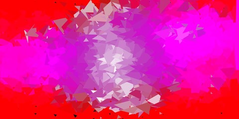 Light pink vector abstract triangle background.