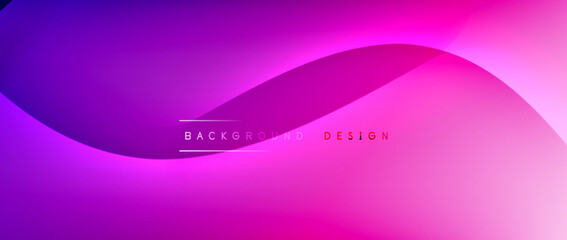 Fluid gradient waves with shadow lines and glowing light effect, modern flowing motion abstract background for cover, placards, poster, banner or flyer