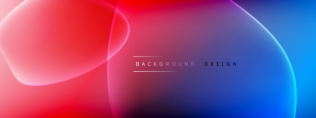 Vector abstract background - liquid bubble shapes on fluid gradient with shadows and light effects. Shiny design template for text