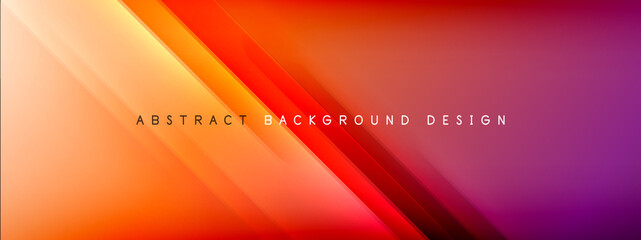 Motion concept neon shiny lines on liquid color gradients abstract backgrounds. Dynamic shadows and lights templates for text