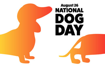 National Dog Day. August 26. Holiday concept. Template for background, banner, card, poster with text inscription. Vector EPS10 illustration.