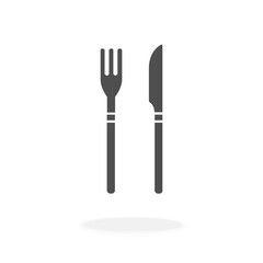 Knife and Fork Icon Vector Illustration - Eating Out Dining Concept.