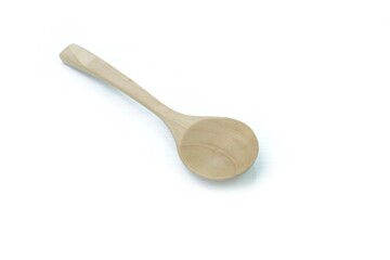 wooden spoon on a white background                     
