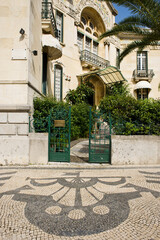 Traditional style Portuguese Calcada Pavement  in Lisbon, Portugal