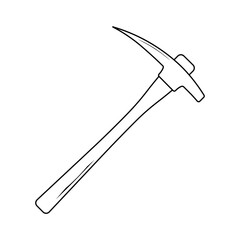 Mining pickaxe equipment tool isolated symbol in black and white