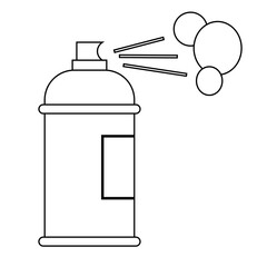 Spray paint in metal container for drawing street wall graffiti in sketch style