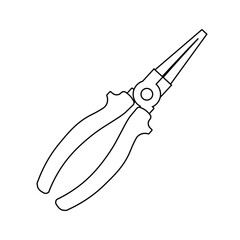 Technical electric long nose pliers icon