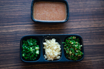 Set of sauce for shabu shabu style