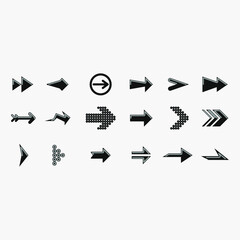 Set Of Black Collection Arrows Vector Design Style Icons