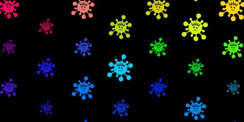 Dark multicolor vector texture with disease symbols.