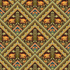 Vector abstract patch pattern. Mosaic background