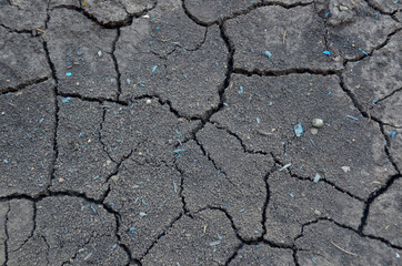 dark earth with cracks in it from the hot sun