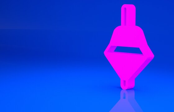 Pink Whirligig toy icon isolated on blue background. Minimalism concept. 3d illustration. 3D render..