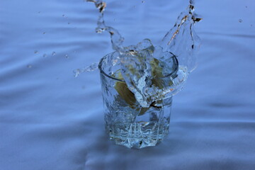 water splash in glass