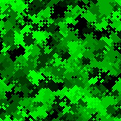 Green emerald halftones pixel clouds seamless pattern vector background texture