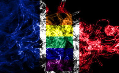 France Gay smoke flag, LGBT France flag