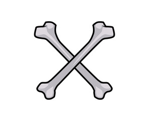 bones with cross shaped icon vector isolated on white.