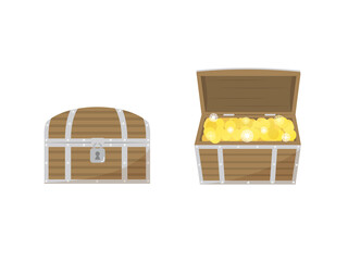 木製の宝箱のイラスト