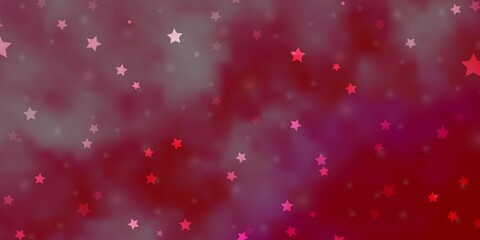 Light Pink vector background with small and big stars. Blur decorative design in simple style with stars. Pattern for wrapping gifts.