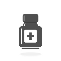 Obraz premium Pill Bottle Icon Vector Illustration Symbol - Modern Medicine Concept.