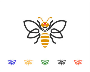 bee logo design template