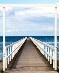 Naklejka premium Pier at Ribersborg Malmö beach.
