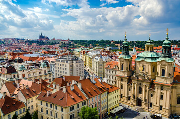 Naklejka na ściany i meble Prague, The Czech Republic: Beautiful view from Oldtown Hall