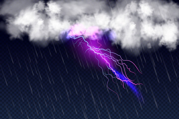 Sparkling lightning on black background.Bright lighting effects.