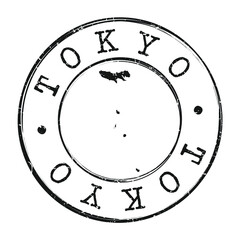 Tokyo Japan Map Postmark. A Silhouette Postal Passport. Stamp Round Vector Icon. Vintage Postage Designs.