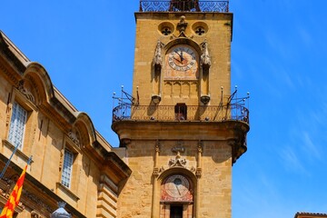 Clock tower in Aix en Provence, France