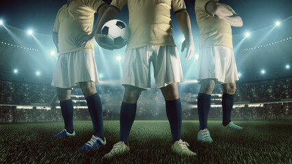 soccer stadium and players in action, football concept