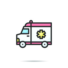 Ambulance  icon line vector illustration 