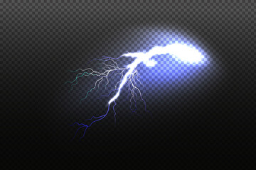 Sparkling lightning on black background.Bright lighting effects.