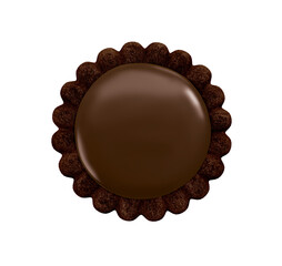 Cocoa biscuits with chocolate filling. 3D Rendering