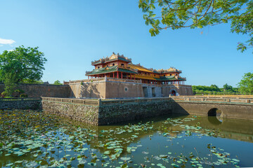 Ngo Mon gate - the main entrance of forbidden Hue Imperial City in Hue city, Vietnam