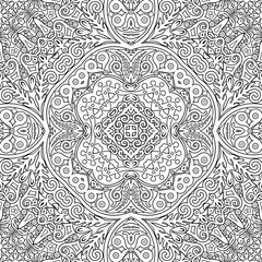 Vector ethnic line art hand drawn background