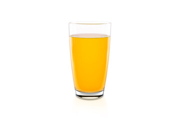 Glass of water and water is orange with isolated on white background