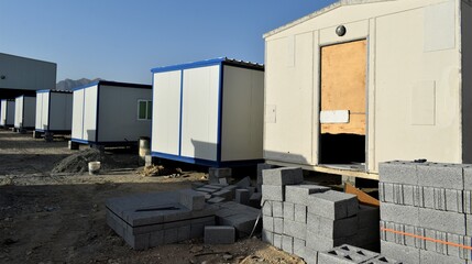 Portacabin Construction for Corona Patients in Quarantine. Labour Camp. Porta cabin 
